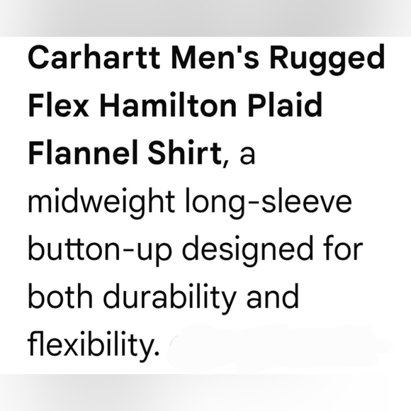 Carhartt Men's Rugged Flex Hamilton Plaid Buttun Down Flannel Shirt. M - Picture 10 of 11